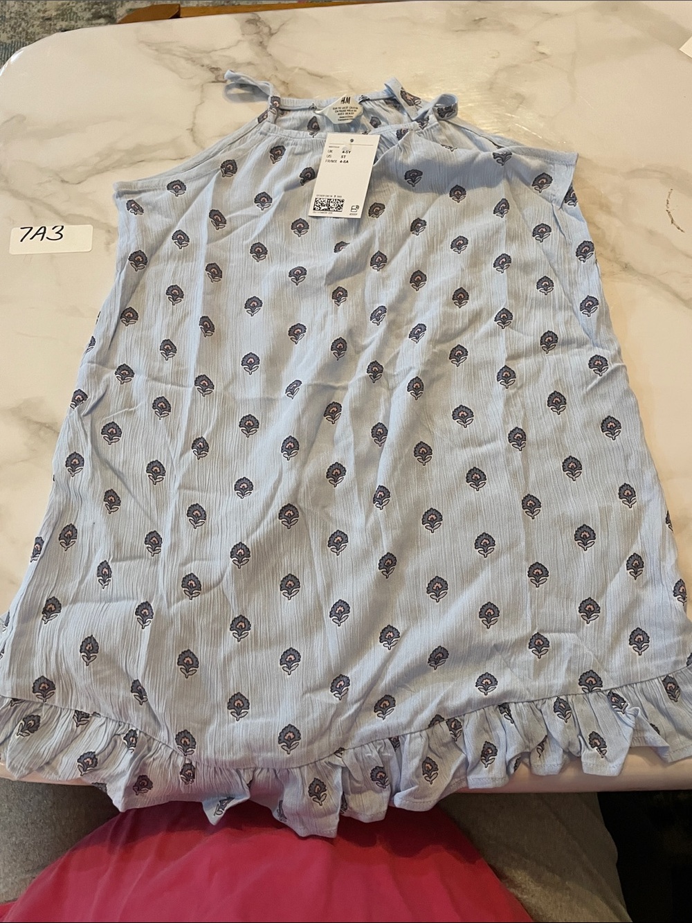 H&M Pale Blue Floral Sleeveless Dress